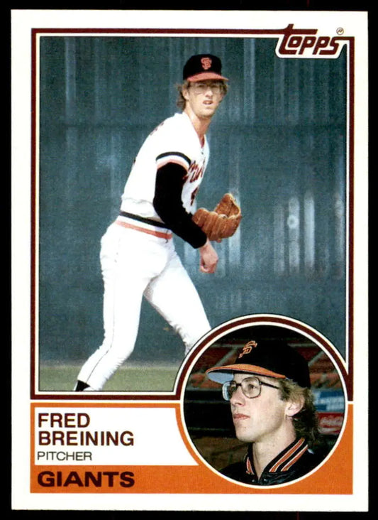 1983 Topps #747 Fred Breining EX Excellent San Francisco Giants Baseball Card - Baseball Card Single