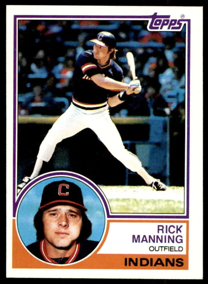 1983 Topps #757 Rick Manning EX Excellent Cleveland Indians Baseball Card - Baseball Card Single