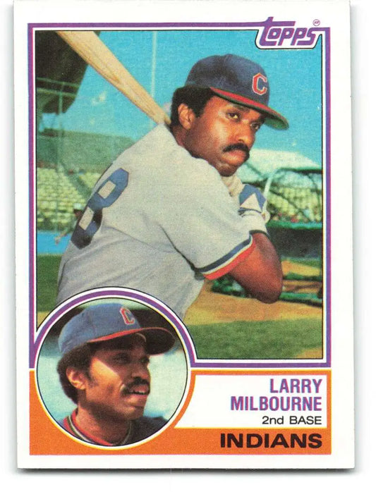 1983 Topps #91 Larry Milbourne EX Excellent Cleveland Indians Baseball Card - Baseball Card Single