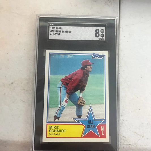 Graded 1983 Topps Mike Schmidt All-Star Baseball Card SGC 8 for collectors and fans