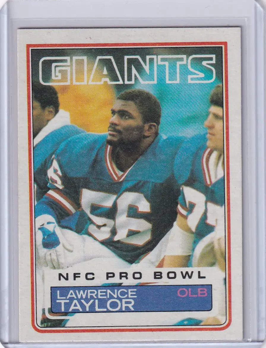Lawrence Taylor 1983 Topps Football card for New York Giants collectors