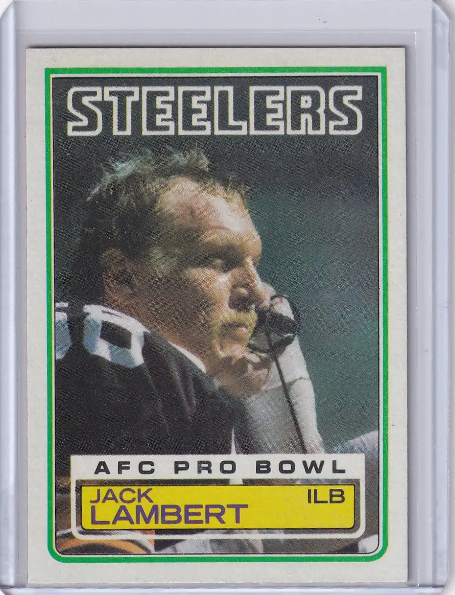 1983 Topps Football #363 Jack Lambert card featuring Pittsburgh Steelers star player