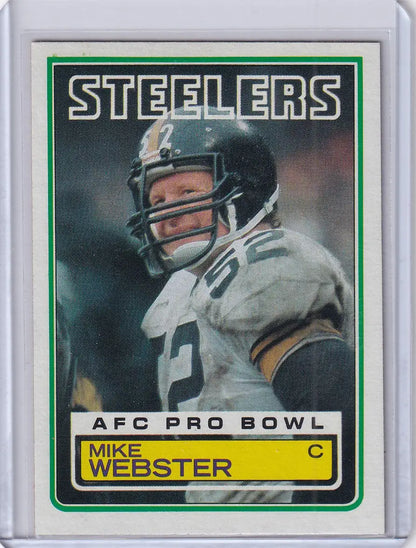 1983 Topps Football #368 Mike Webster card featuring Pittsburgh Steelers legend