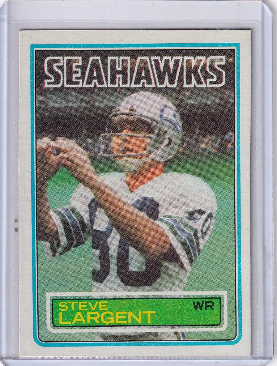 1983 Topps Football #389 Steve Largent card featuring Seattle Seahawks player
