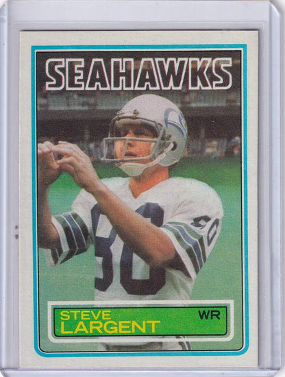 1983 Topps Football #389 Steve Largent card featuring Seattle Seahawks player