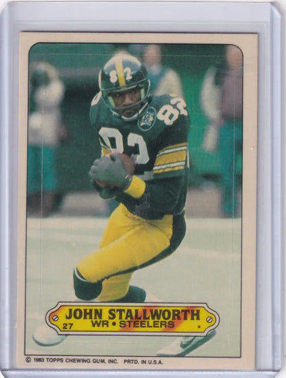 1983 Topps Football Stickers #27 John Stallworth Pittsburgh Steelers collectible card