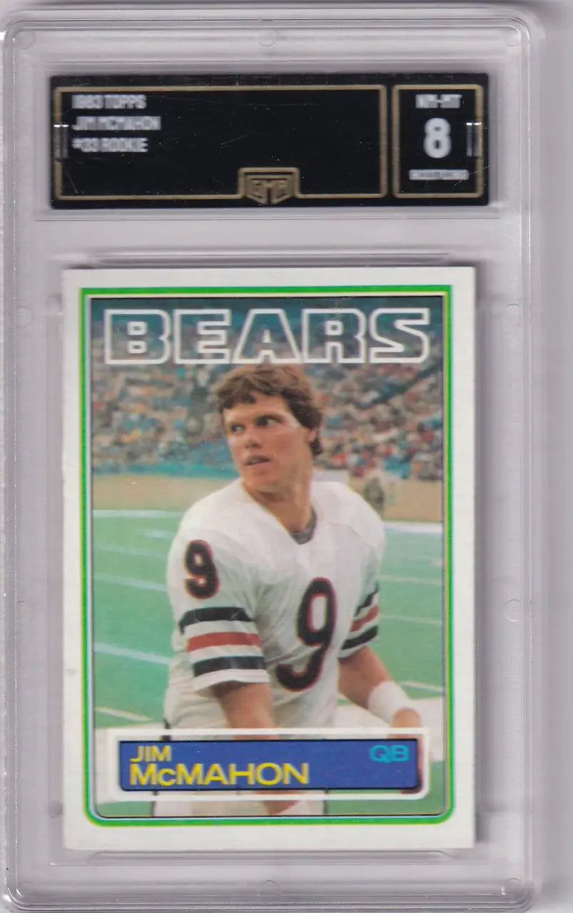 Graded 1982 Topps GMA 8 Jim McMahan Chicago Bears rookie football card
