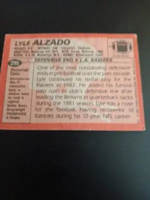 1983 Topps - Lyle Alzado #295. Raiders. EX - Football Card Single