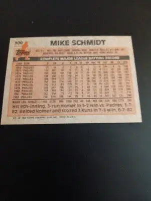 1983 Topps - Mike Schmidt #300. Phillies. NRMT+