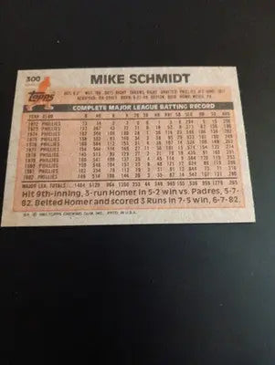 1983 Topps - Mike Schmidt #300. Phillies. NRMT+
