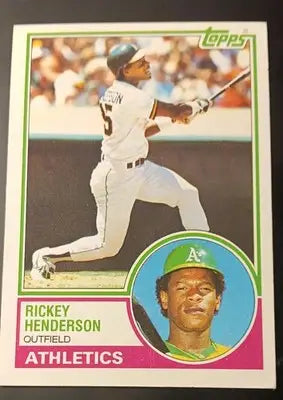1983 Topps - Rickey Henderson #180. Oakland Athletics. NRMT+ - Baseball Card Single