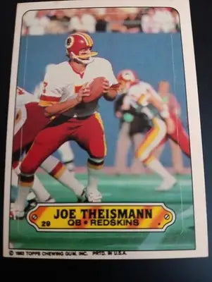 1983 Topps - Stickers Joe Theismann #29. Washington Redskins. EX+