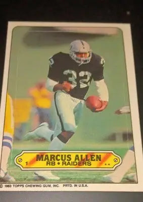 1983 Topps - Stickers Marcus Allen #1 (RC). Raiders. NRMT+ - Football Card Single