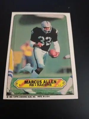 1983 Topps - Stickers Marcus Allen #1 (RC). Raiders. NRMT+ - Football Card Single