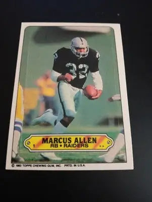 1983 Topps - Stickers Marcus Allen #1 (RC). Raiders. NRMT+ - Football Card Single