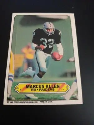 1983 Topps - Stickers Marcus Allen #1 (RC). Raiders. NRMT+ - Football Card Single