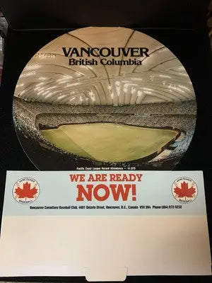 1983 Vancouver BC Baseball Greats Table Standee Roger Maris Hank Aaron Molson - Sports Memorabilia