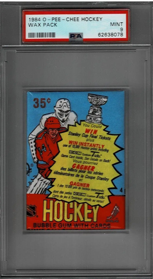 Graded 1984 O-Pee-Chee Hockey Wax Pack featuring possible Yzerman Rookie and Gretzky