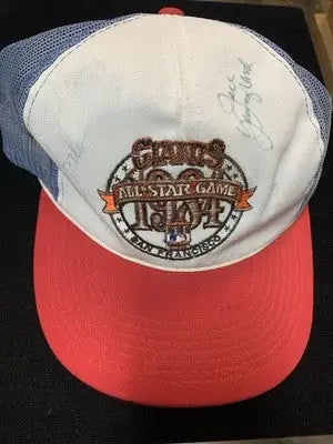 1984 All-Star Team AUTO Baseball Hat Bob Brenly Chili Davis Dusty Baker JSA - Sports Memorabilia