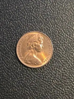 1984 Australia 2 Cent Coin Frilled-Neck Lizard Queen Elizabeth II - Coins & Currency