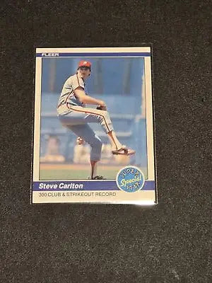 1984 Fleer Steve Carlton baseball card featuring legendary pitcher Steve Carlton