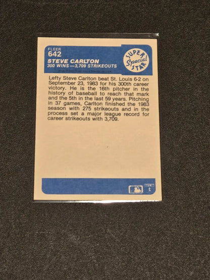 1984 Fleer #642 Steve Carlton - Trading Card