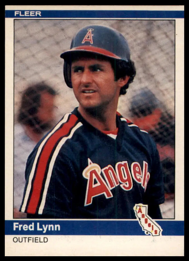 1984 Fleer Fred Lynn 525 California Angels NM - Baseball Card Single