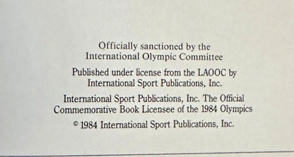Copyright page from 1984 Los Angeles Olympics commemorative hardcover book