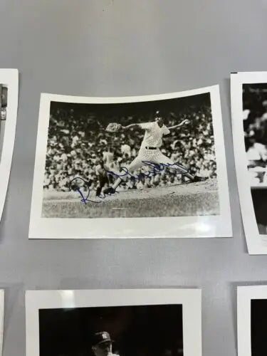 Autographed baseball photo featuring New York Yankees legends for premium baseball cards