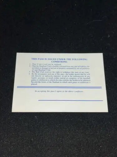 Texas Rangers Spring Training Press Pass for Municipal Stadium in Pompano Beach FL