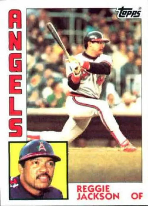 1984 Topps #100 Reggie Jackson EX Excellent California Angels Baseball Card - Baseball Card Single
