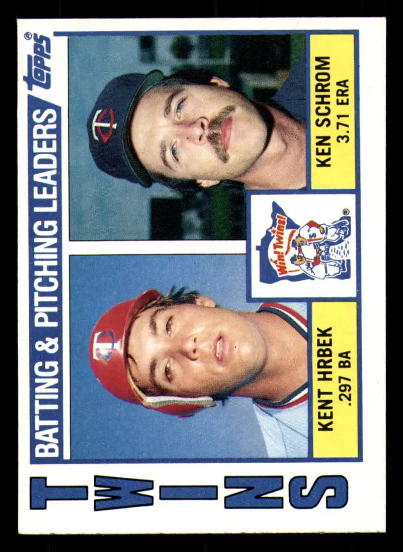 1984 Topps #11 Kent Hrbek/Ken Schrom EX Excellent Minnesota Twins Baseball Card - Baseball Card Single