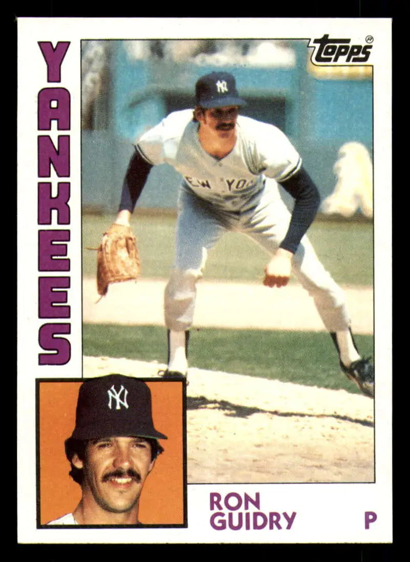 1984 Topps #110 Ron Guidry EX Excellent New York Yankees Baseball Card - Baseball Card Single
