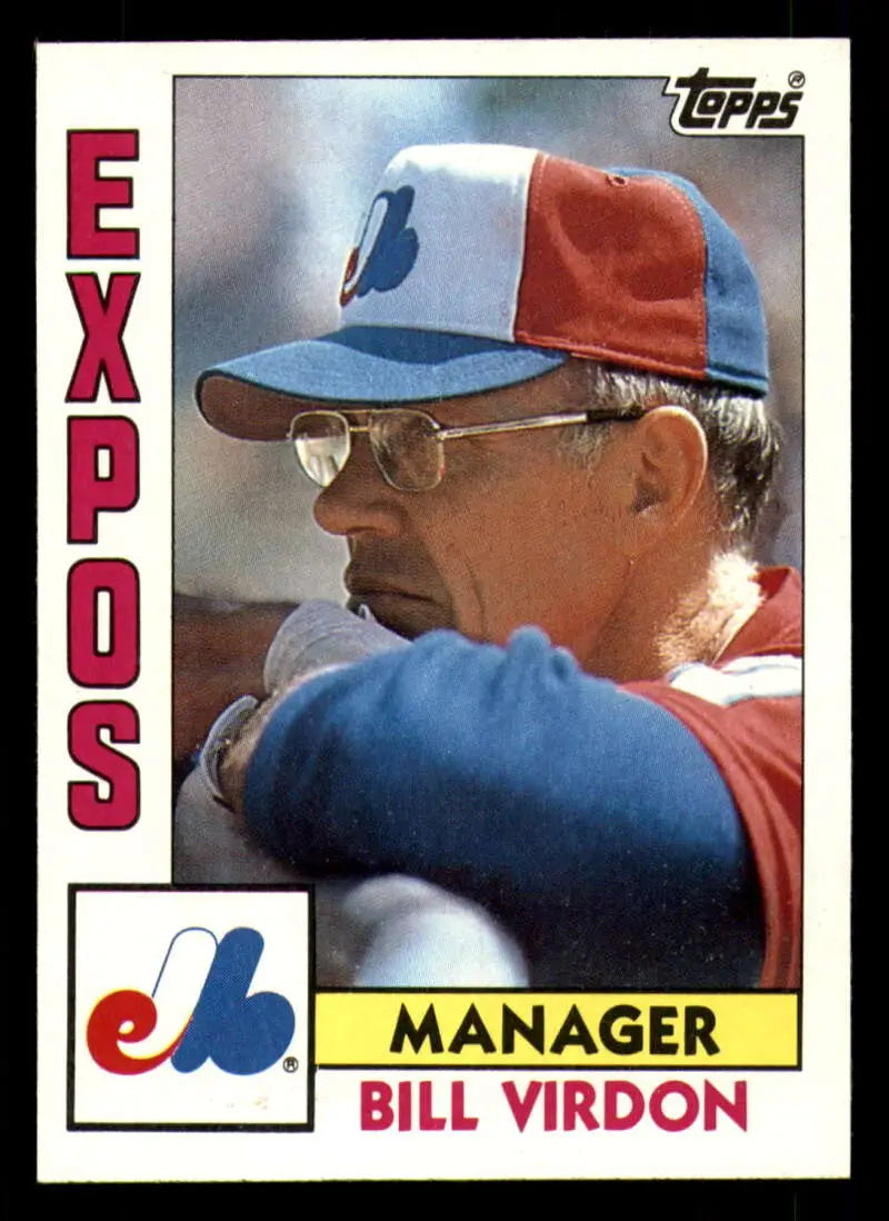 1984 Topps #111 Bill Virdon EX Excellent Montreal Expos Baseball Card - Baseball Card Single