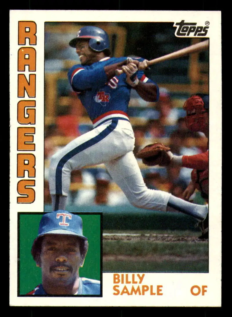 1984 Topps #12 Billy Sample EX Excellent Texas Rangers Baseball Card - Baseball Card Single