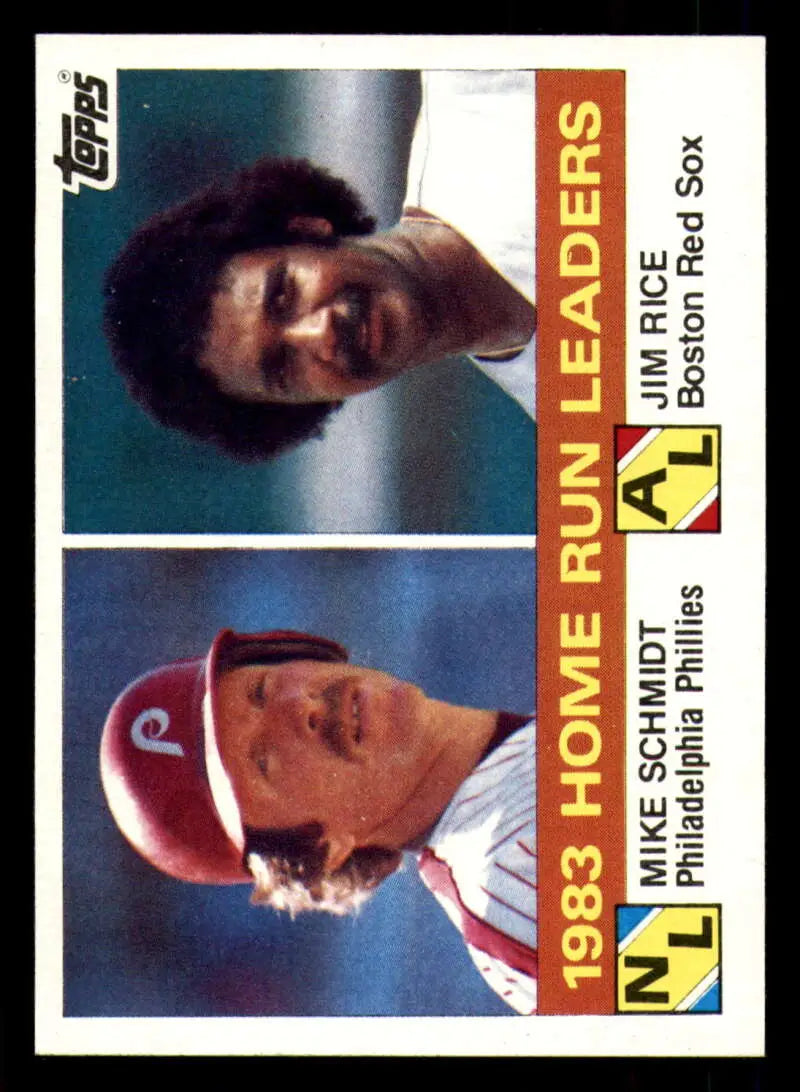 1984 Topps #132 Mike Schmidt/Jim Rice EX Excellent Philadelphia Phillies/Boston Red Sox Baseball Card - Baseball Card