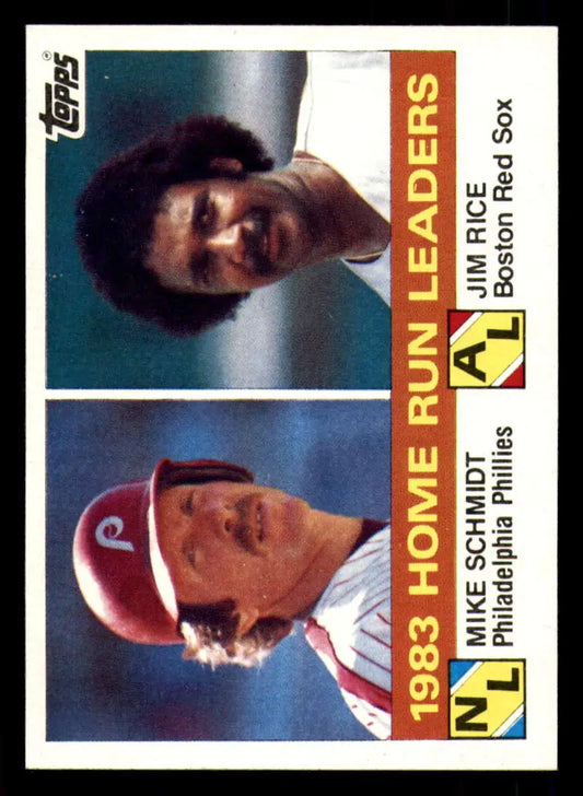 1984 Topps #132 Mike Schmidt/Jim Rice EX Excellent Philadelphia Phillies/Boston Red Sox Baseball Card - Baseball Card