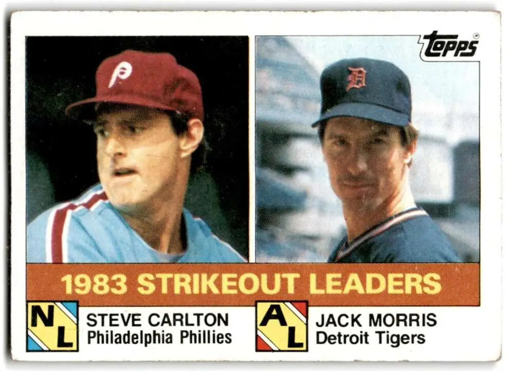 1984 Topps #136 Steve Carlton/Jack Morris EX Excellent Philadelphia Phillies/Detroit Tigers Baseball Card - Baseball