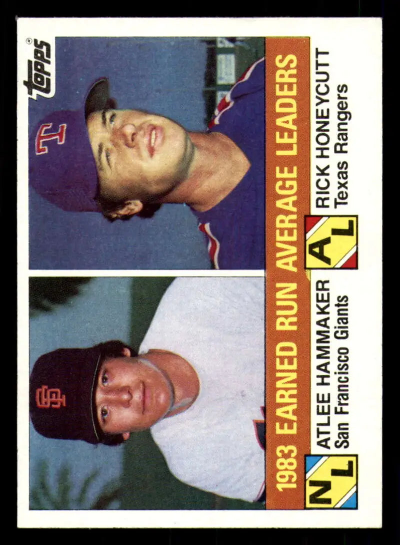 1984 Topps #137 Atlee Hammaker/Rick Honeycutt EX Excellent San Francisco Giants/Texas Rangers Baseball Card - Baseball
