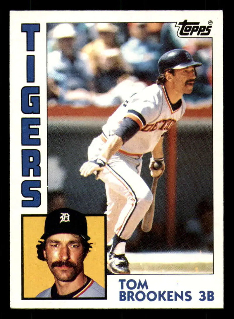 1984 Topps #14 Tom Brookens EX Excellent Detroit Tigers Baseball Card - Baseball Card Single