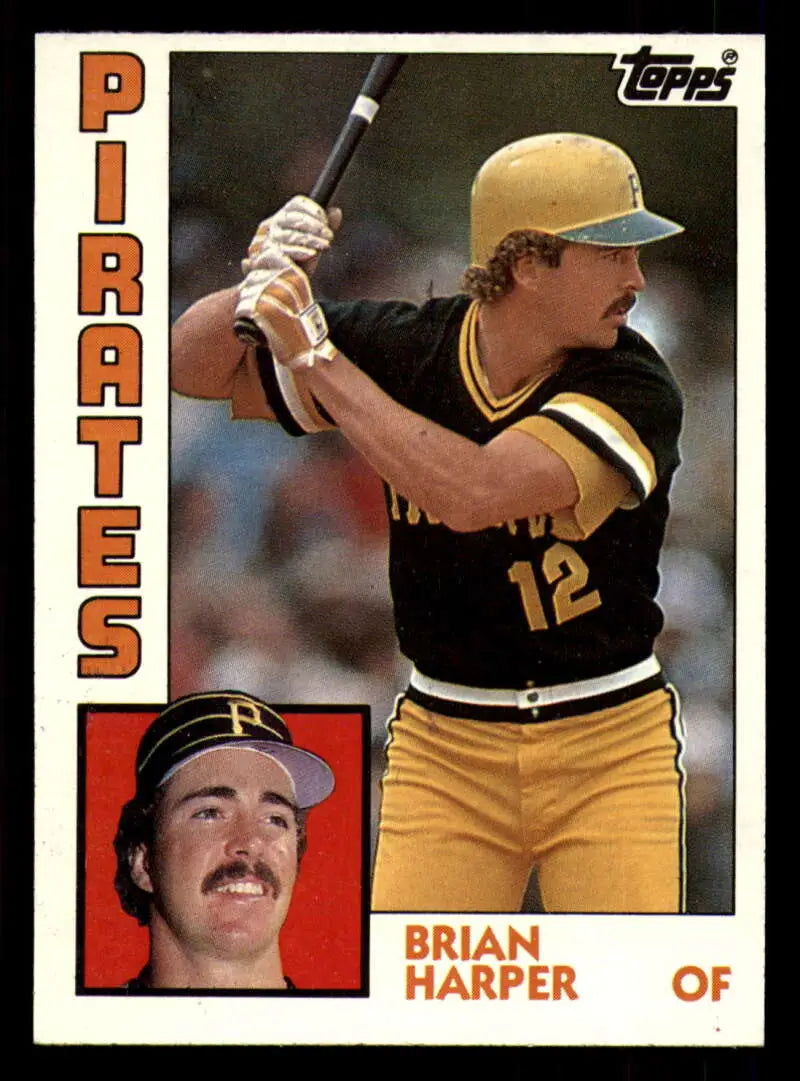1984 Topps #144 Brian Harper EX Excellent RC Rookie Pittsburgh Pirates Baseball Card - Baseball Card Single