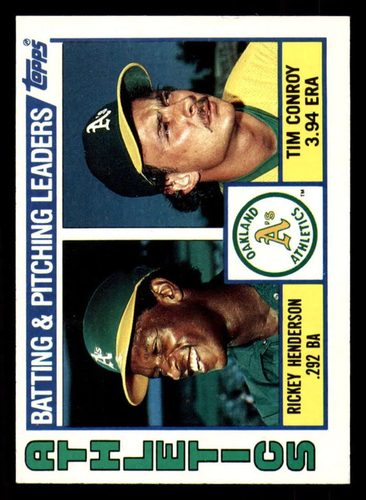1984 Topps #156 Rickey Henderson/Tim Conroy EX Excellent Oakland Athletics Baseball Card - Baseball Card Single