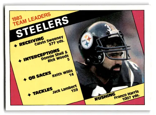 1984 Topps #159 Franco Harris EX Excellent Steelers Steelers Team Leade ID:66841