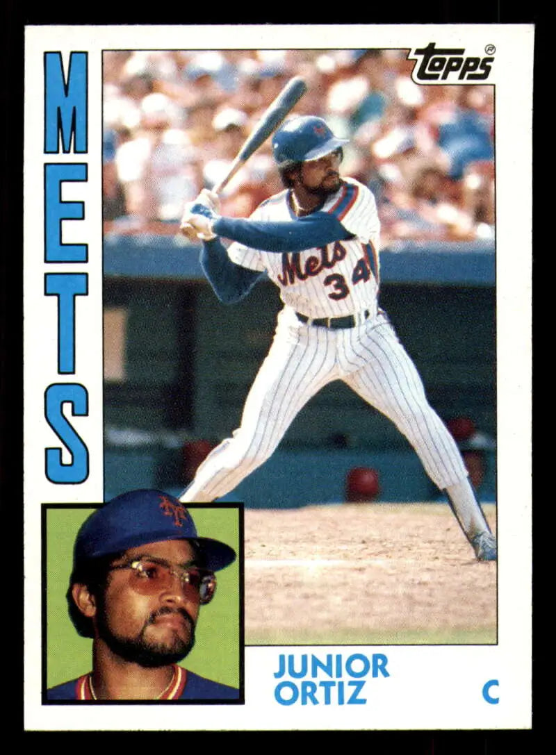 1984 Topps #161 Junior Ortiz EX Excellent RC Rookie New York Mets Baseball Card - Baseball Card Single