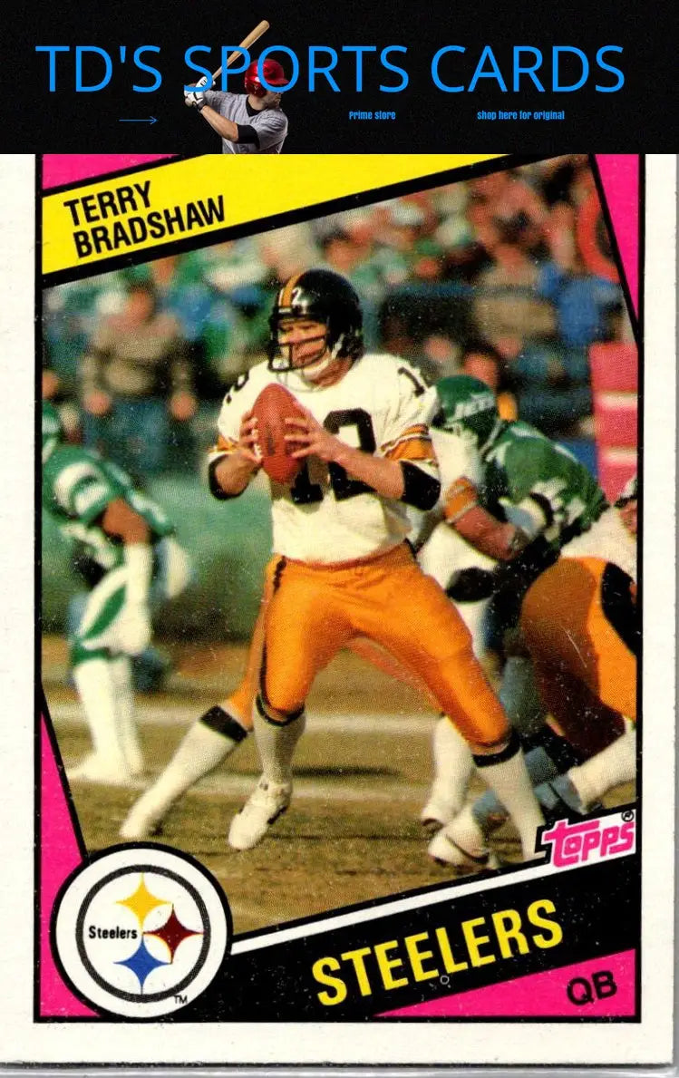 Terry Bradshaw 1984 Topps #162 football trading card featuring the legendary quarterback