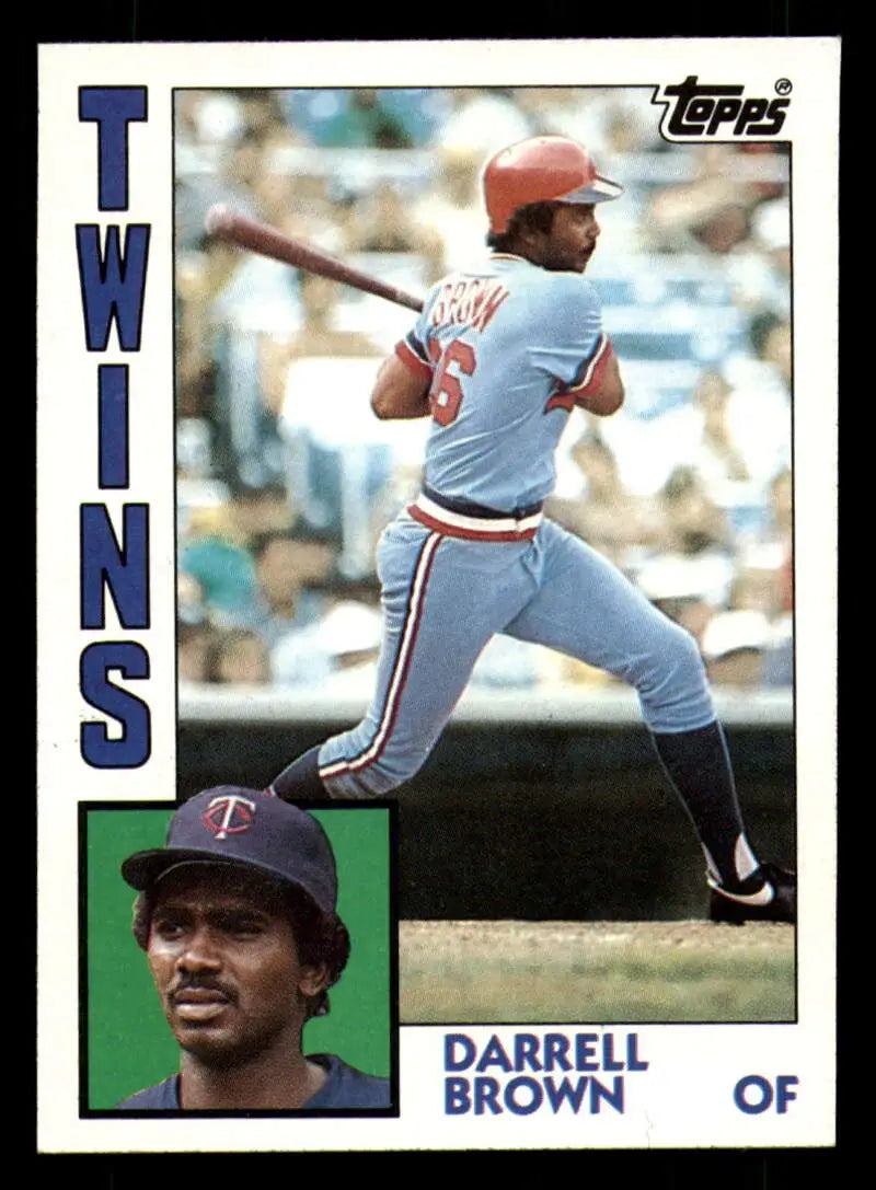 1984 Topps #193 Darrell Brown EX Excellent RC Rookie Minnesota Twins Baseball Card - Baseball Card Single