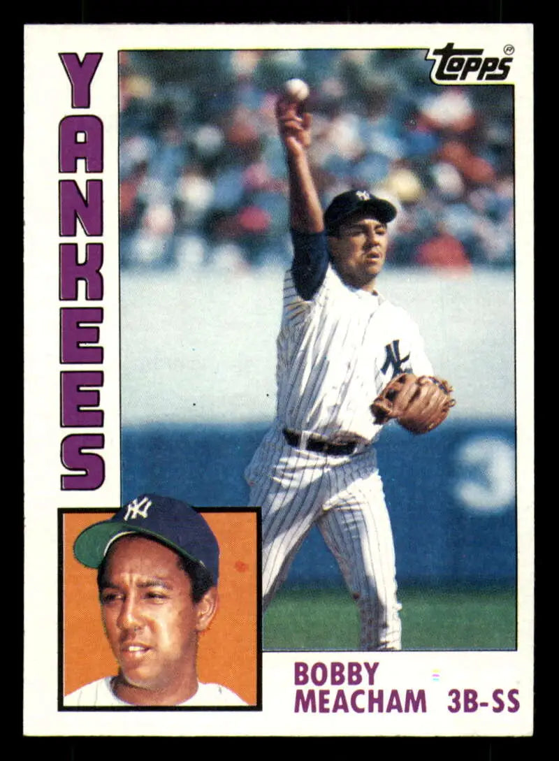 1984 Topps #204 Bobby Meacham EX Excellent RC Rookie New York Yankees Baseball Card - Baseball Card Single