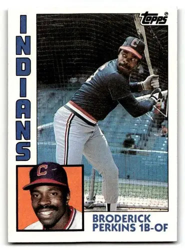 1984 Topps Broderick Perkins Cleveland Indians baseball card with original gloss