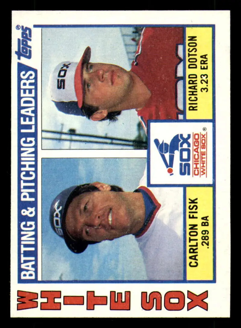 1984 Topps #216 Carlton Fisk/Richard Dotson EX Excellent Chicago White Sox Baseball Card - Baseball Card Single