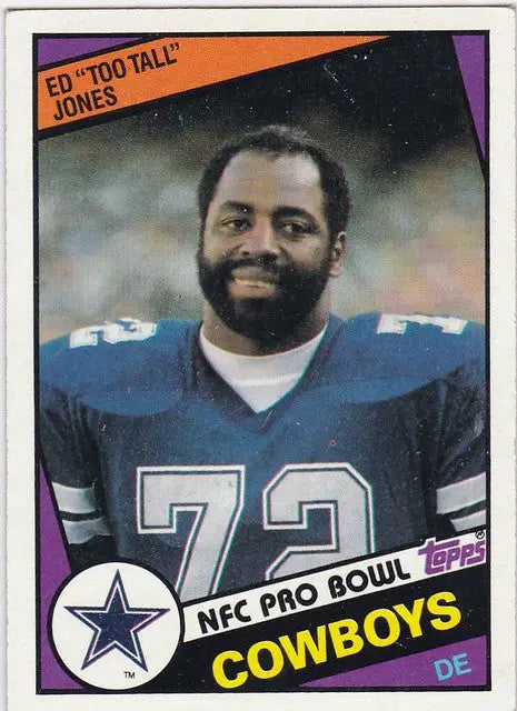 Football trading card of Tall Jones Dallas Cowboys player in uniform number 72